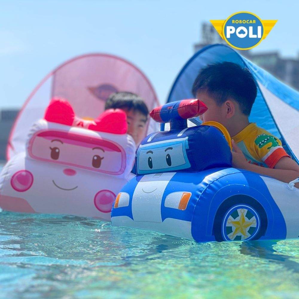 POLI波力兒童造型泳圈 (可拆式遮罩)