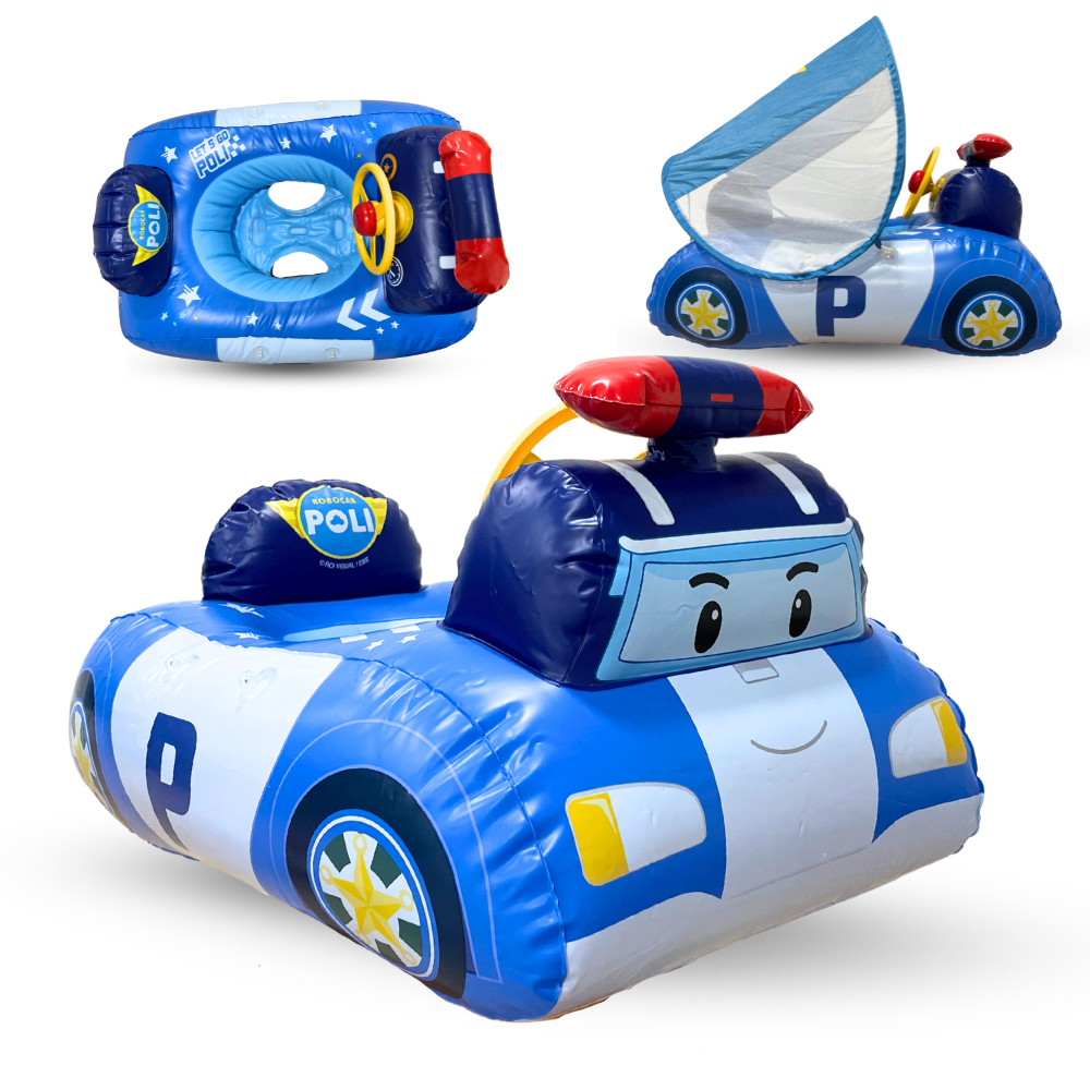 POLI Kids Character Swim Ring|With Removable UV Sunshade