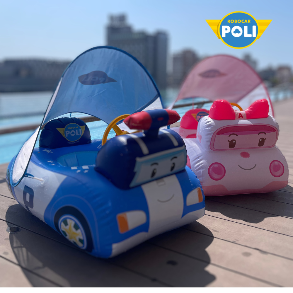 POLI波力兒童造型泳圈 (可拆式遮罩)