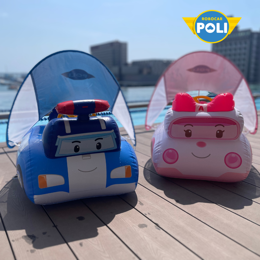 POLI波力兒童造型泳圈 (可拆式遮罩)