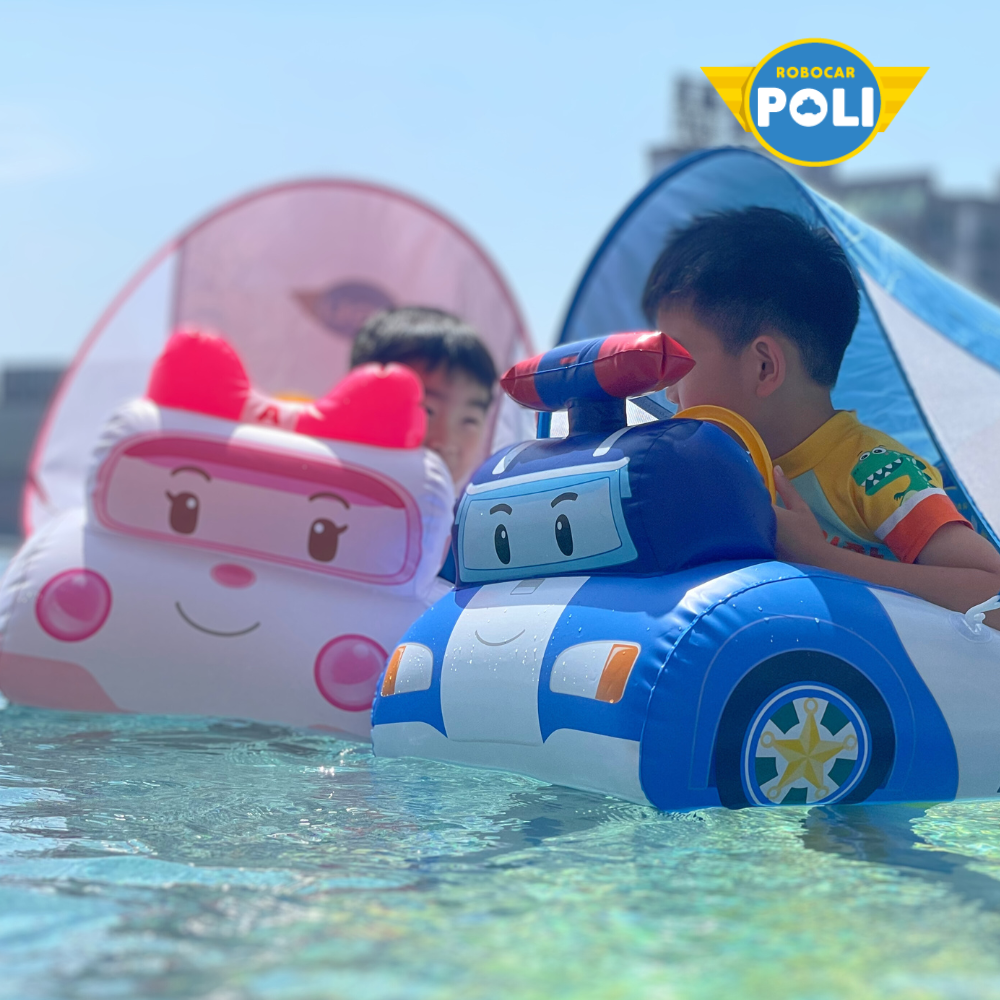 POLI波力兒童造型泳圈 (可拆式遮罩)