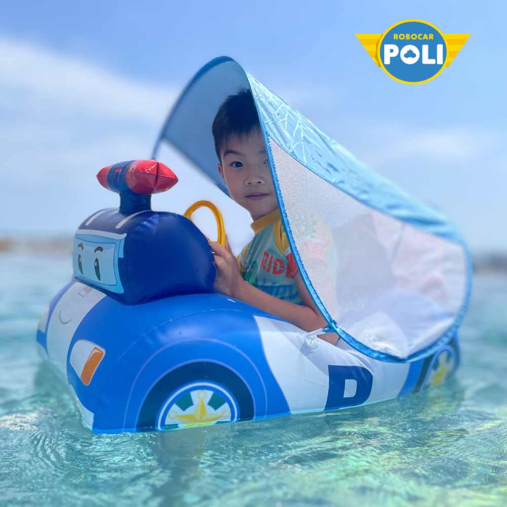 POLI波力兒童造型泳圈 (可拆式遮罩)